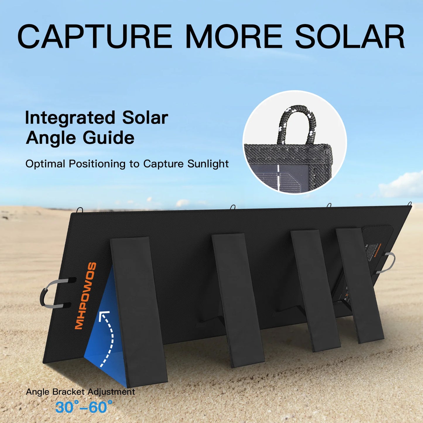 MHPOWOS 400W Lightweight Portable Solar Panel Power Backup 31V Foldable Solar Charger for Outdoor Activities RV Camping Off-Grid