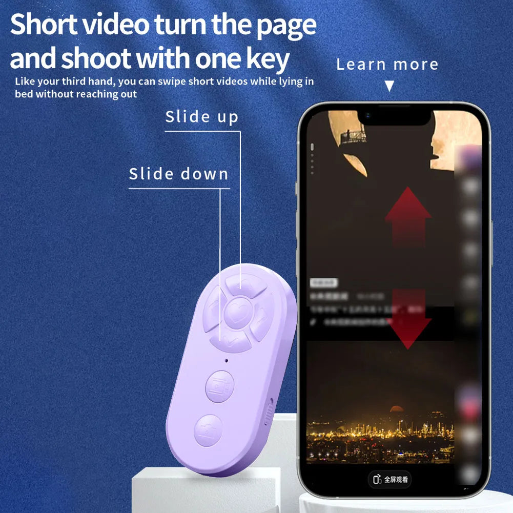 7 Buttons Wireless Phone Selfie Photo Shutter Bluetooth-Compatible Universal Remote Control for Androide/iPhon Camera Control