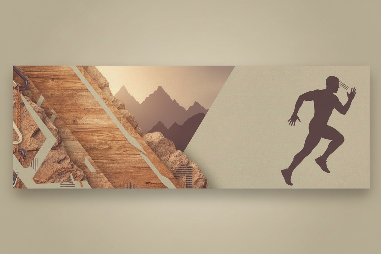 fill up the tan space on the right with a sillouette of a person running