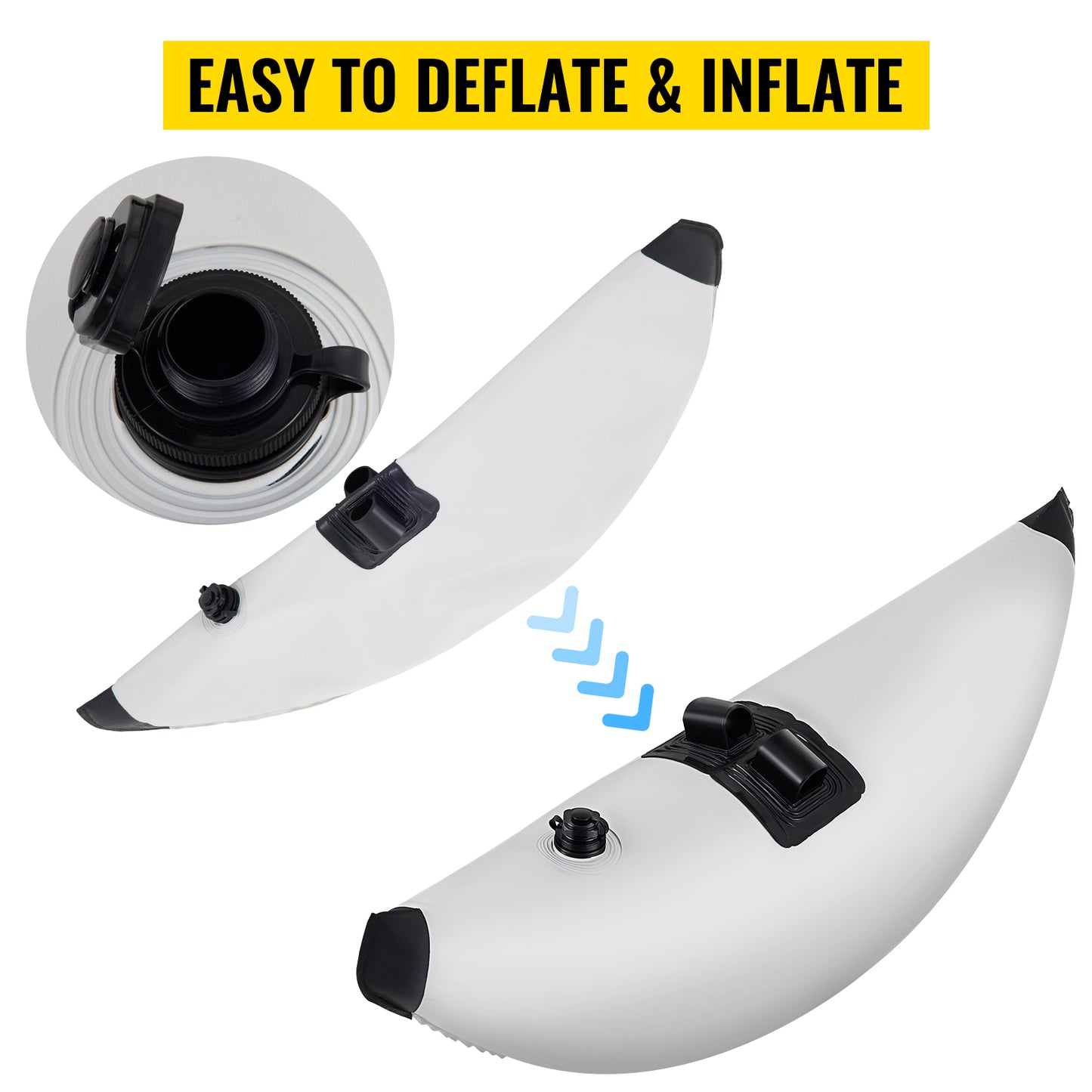 SucceBuy 2 PCS Kayak Outrigger Stabilizers PVC Inflatable Outrigger Float with Sidekick Arms Rod Fit for Canoes, Fishing Boats